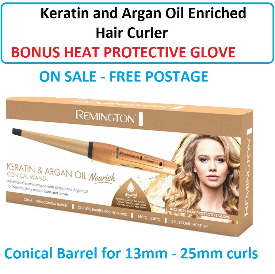 remington conical curl styler keratin & argan oil